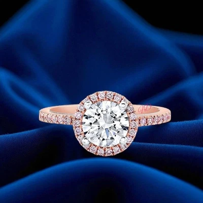 14k Multi Gold Ring For Engagement Diamond Lab Grown Round 2 Carat IGI Certified - Image 1 of 4