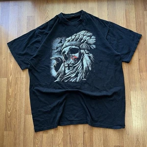 90s Y2K grunge streetwear liquid blue graphic tee |size XXL - Picture 1 of 9