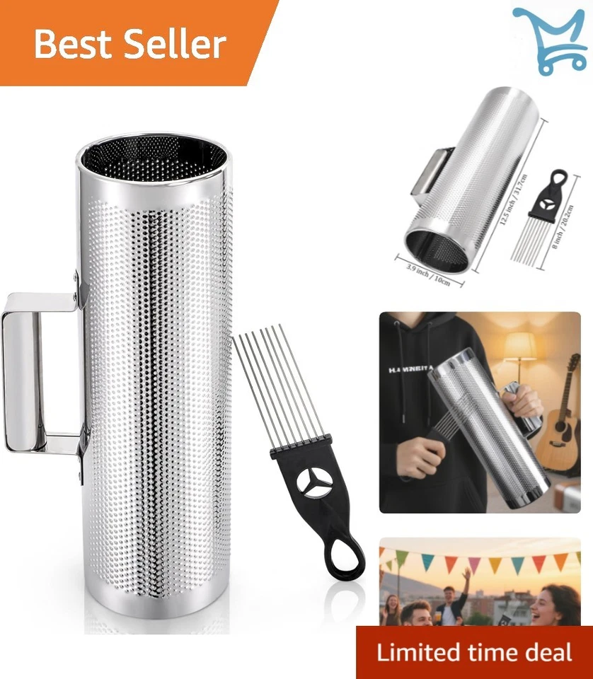 Foraineam Latin Percussion 4 X 12 Metal Guiro With Scraper Instrument