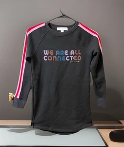 Spiritual Gangster  kids Sweatshirt  Dress Multicolor Stripes On Sleeves Graphic - Picture 1 of 7