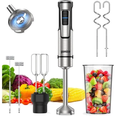 Stabmixer 1200W 5-in-1 Silber Schwarz Hand Blender mit Zubehör - Bild 1 von 2