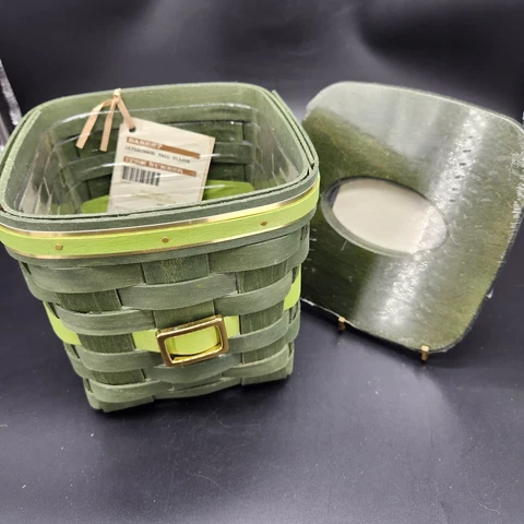 Longaberger Leprechaun Tall Tissue Basket, Protector, Lid SOLD 2/22/12 ONLY NEW Cover