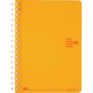 Kokuyo SV358BT-YR Notebook, Soft Ring, Dotted B Ruled, A6, 80 Sheets, Orange - Picture 1 of 8