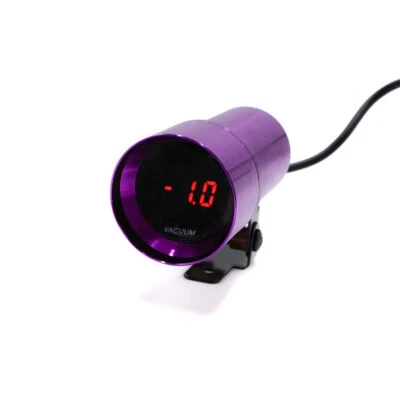 37mm Car Vacuum Gauge Smoke Lens Red LED Micro Digital Boost Meter Bar Purple - Image 1 of 4