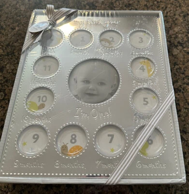 Carter's My First Year Baby Photo Frame Collage Silver New Sealed Gift Box - Image 1 of 2