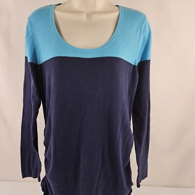 Blusa Top Maternidad Mujer Talla XL Azul Tejida Elastizada Manga Larga Ligera Foto 1 de 4