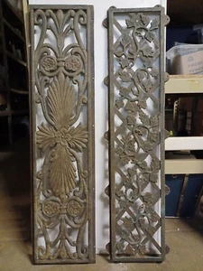 LOT of 2 Cast Iron Wall Decour Heavy Metal Rustic Floral Ivy Vines Decoration - Picture 1 of 24