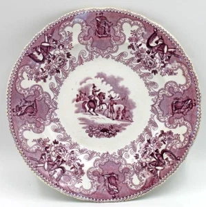 Texian Campaigne J Beech Purple Staffordshire 7 1/2” Transferware Salad Plate - Picture 1 of 5