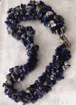 无品牌蓝色玛瑙18英寸项链 — 第 1/3 张图片