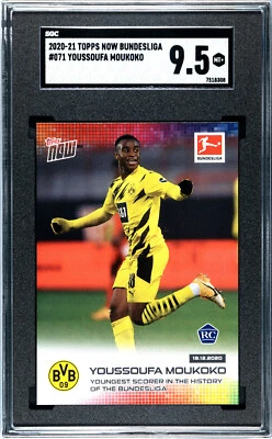 Topps Now Bundesliga 2020-2021 Soccer Card Youssoufa Moukoko #71 SGC 9,5 - Image 1 of 2