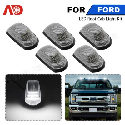 5x Luces marcadoras de techo LED blancas transparentes para Ford F250 F350 Super Duty 2017-22 Foto 1 de 4