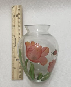 Lenox Vintage Hand Painted Flower And Ladybug Vase New In Box - Picture 1 of 9