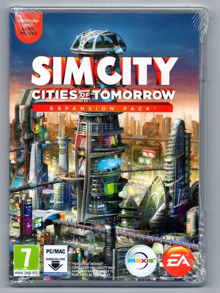  SIMCITY, Cities of Tomorrow Expansion Pack, PC/MAC, Download Version New Sealed - Image 1 of 4
