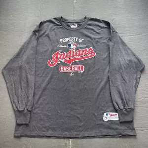 Cleveland Indians Shirt Mens 2XL Majestic Property Of Long Sleeve Shirt MLB NWOT - Picture 1 of 8