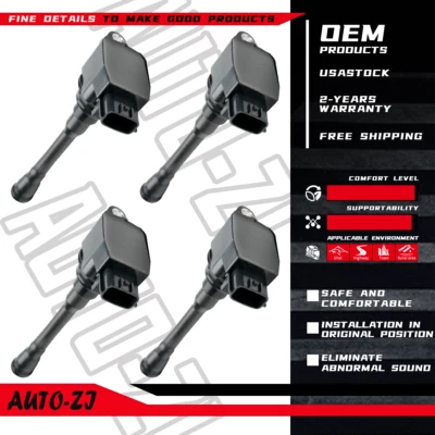 4X Ignition Coil OEM For 2013-2019 Nissan NV200 Sentra Rogue 2.0L 2.5L L4 UF708 - Image 1 of 4