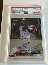 2018 Topps Chrome RONALD ACUNA Rookie RC Autograph #RA-RA PSA 10!