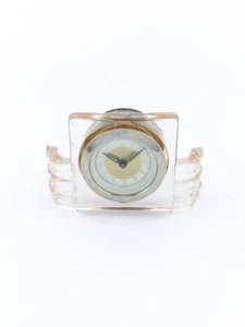 Amazing art deco desk clock made in the 1930s.Light pink glass case - Picture 1 of 8