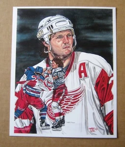 Red Wings Bob Probert 8x10 Litho + 1990-91 Upper Deck Commemorative sheet - Picture 1 of 5