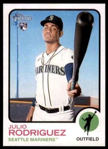 2022 Topps Heritage High Number #700 Julio Rodríguez Casi Nuevo-Nuevo-Nuevo Nuevo Nuevo Nuevo Montado Radiocontrol Novato Ma ID:68125 - Imagen 1 de 2