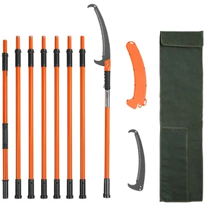 VEVOR Manual Pole Saw Extendable Tree Pruner 2.24-8.24m Fiberglass Pole Hook - Picture 1 of 12