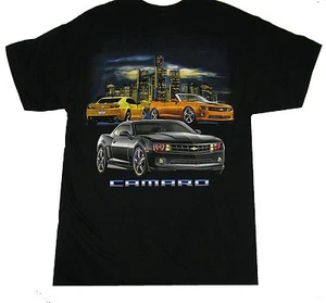 Chevy 3 Camaros Detroit City Automobile Car Tee GM Chevrolet Camaro - Picture 1 of 2