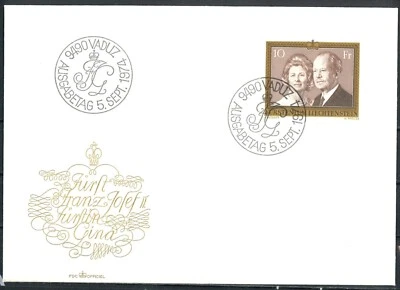 LIECHTENSTEIN COVER 1974 Prins Franz Josef II and Prinsess Gina - FDC - Image 1 of 2