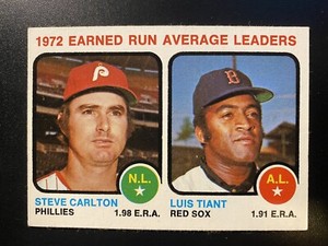 1972 Topps 1972 EARNED RUN AVERAGE LEADERS Steve Carlton - Luis Tiant #65   -32