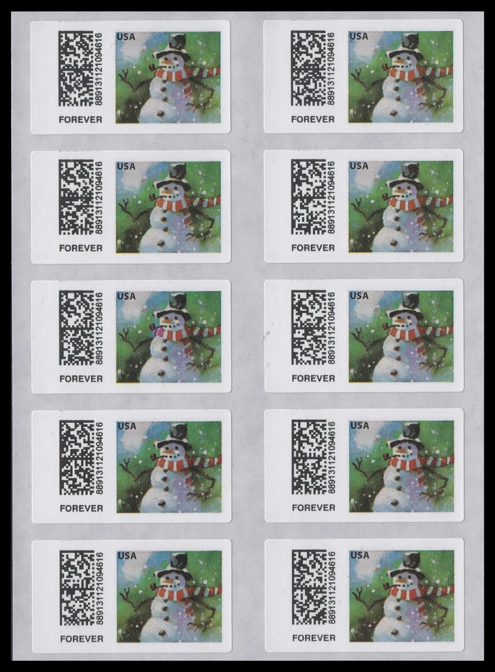US CVP113 Snow Globes Snowman Kiosk ATM F sheet 10 MNH 2023 - Image 1 of 1