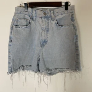 BDG Distressed Cutoff Baggy Highrise Jean Shorts 28 Light Faded Fraying Ripped - Picture 1 of 11