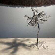 Sculpture d'arbre en fil de fer en acier inoxydable réutilisé faite à la main 