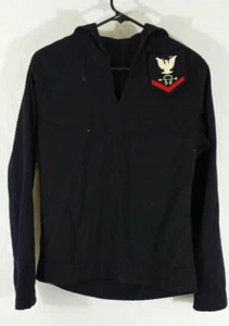 Vintage U.S. Navy Mans Blue Undress Jumper Wool WW2? Size 36 Long With Patch - Picture 1 of 12