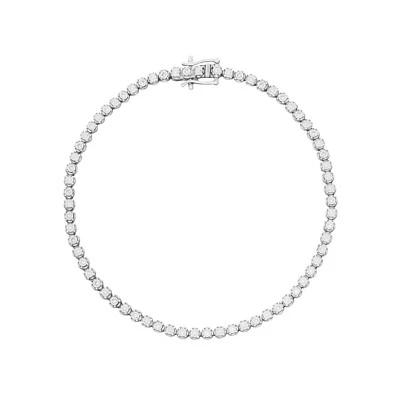 Tennis Set Tennis Diamond Bracelet In 9ct White Gold 375 Hallmarked British Made - Image 1 of 3