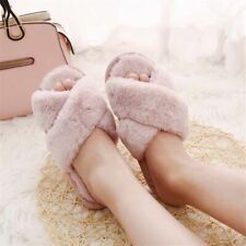 Slippers Winter Women Home With Faux Fur Fashion Warm Shoes Slip On Flats Female
