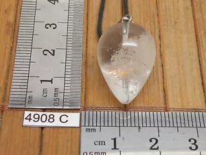 Pendentif "goutte" en CRISTAL DE ROCHE naturel + cordon reglable reiki collier - Imagen 1 de 3