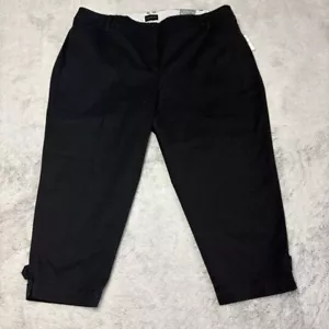 Talbots Plus Petite Perfect Crop Pants BlackComfort Stretch Women Sz 20 WP NWT - Picture 1 of 9