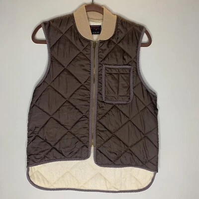 Vintage Red Head Quilted Brown Shooters Vest Sz Small- Serval Zipper, 1950s - Image 1 of 4