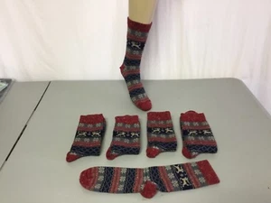 NWOT Women's Burlington Merino Wool Blend Socks 5 Pair Medium Reddish #671R - Picture 1 of 3
