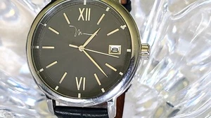Marc Anthony Silver tone Black Dial and Band Men's Watch (1035) - Picture 1 of 8