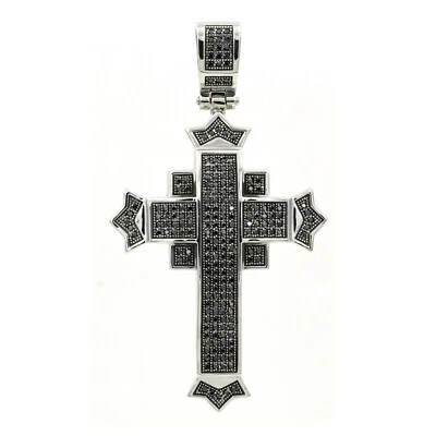 Colgante Cruz Hombre Acero Inoxidable 316 Pavé (Solo Colgante) Foto 1 de 4