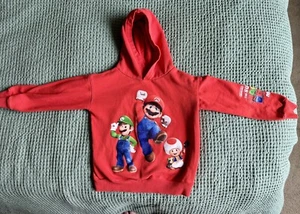 H&M Mario Bros. Movie Hoodie Red Youth Size 6X/7 CLEAN! Luigi - Picture 1 of 4