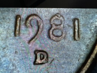 1981 D Lincoln Cent DDO Mint Mark, Die Chip on the 8 Error Coin - Image 1 of 3