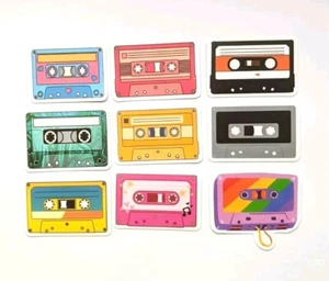 Retro Cassette Tape Stickers 20/50 Small Sticker For Guitar Luggage Laptop Flask - Picture 1 of 8