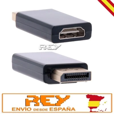 REY Adaptador Conversor DP (DisplayPort) Macho a HDMI Hembra 1080p v05