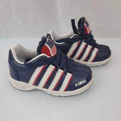 K Swiss Bebé Niño Niño Niños Nido Lo Bajo Tenis Zapatos Infantiles 4 9-12-18 meses Azul Marino Foto 1 de 4