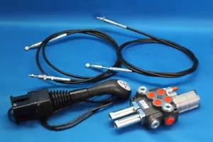 Válvula hidráulica circuito cruzado joystick cable Bowden con posición de natación - Imagen 1 de 7