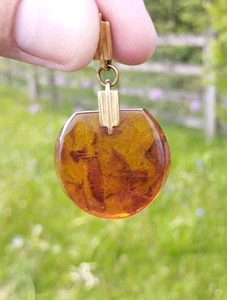 Vintage Large Baltic amber pendant made of natural amber. 8.8 gram - Picture 1 of 24