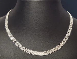 Bismark 6mm Malla Cadena Plata Esterlina Collar 18" Italia IBB Cota de Malla De Colección 925 - Imagen 1 de 16