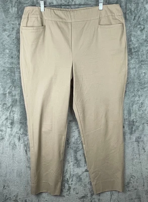 Soft Surroundings Superla Pants Size XL Tan Pull On Straight Leg Stretch Comfort - Image 1 of 4