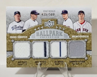 UD Ballpark Collection 2009 - Muestra cuádruple - Pettitte, Peavy, Nathan, Papelbon Foto 1 de 2