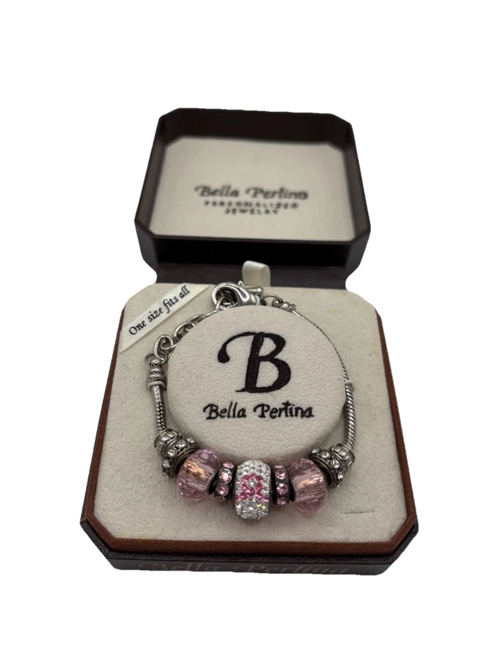 Браслет с брелоками Bella Perlina розовая лента против рака молочной железы. (#103) - Изображение 1 из 3